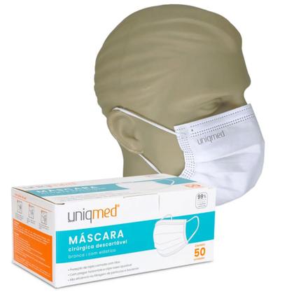 Imagem de Máscara Cirúrgica Descartável Uniqmed - Caixa com 50 unidades
