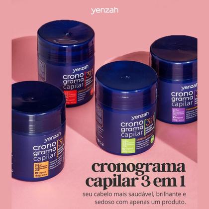 Imagem de Mascara Cronograma Capilar 3 Em 1 Tratamento Cabelos Coloridos Tingidos Vegano Yenzah 480g