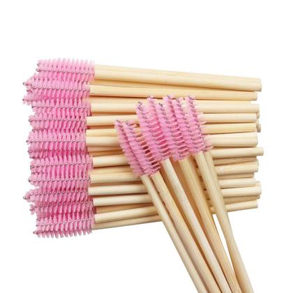 Imagem de Máscara de cílios Wands Mekupeu descartável, pacote com 100 unidades, rosa