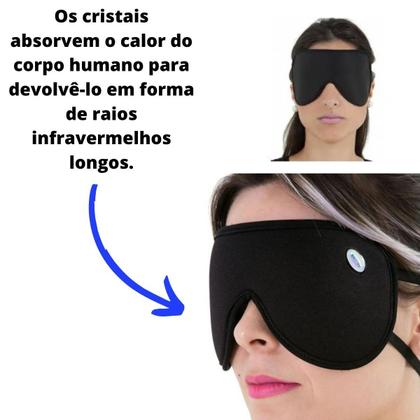 Imagem de Máscara De Dormir Bioativa Cristais Ativos Venda Tapa Olho P/ Dormir Viagens Longas tecido lavável Sono Sem Luminosidade Conforto