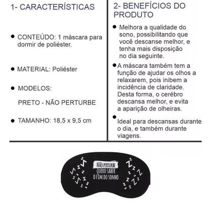 Imagem de Máscara De Dormir Tapa Olhos Sem Luz Claridade Durma Bem