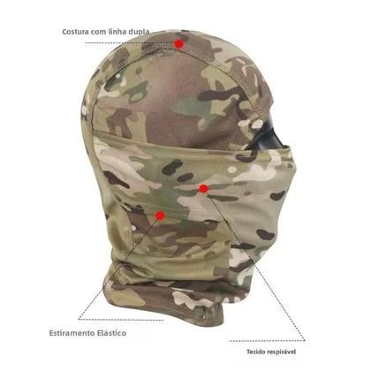 Imagem de Máscara de Equitação com Furo Único - Camuflada, Secagem Rápida e Proteção Solar