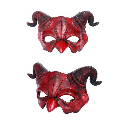 Imagem de Máscara de espuma BPNHNA Demon Halloween Masquerade Red Half Face