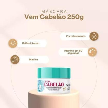 Imagem de Máscara de Hidratação Instantânea Vem Cabelão 250g - Wellux