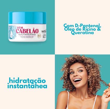 Imagem de Máscara De Hidratação Instantânea Vem Cabelão 250g - Wellux