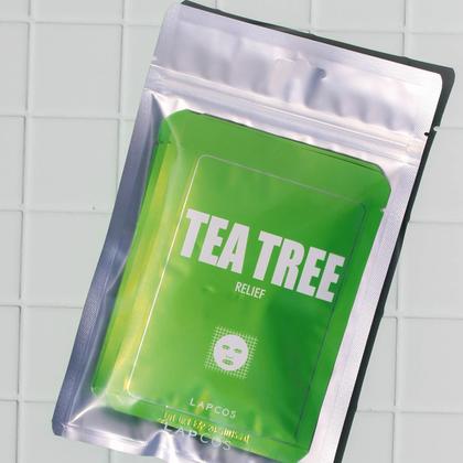 Imagem de Máscara de Lençol LAPCOS Tea Tree - Calmante para Acne (Pacote com 5)