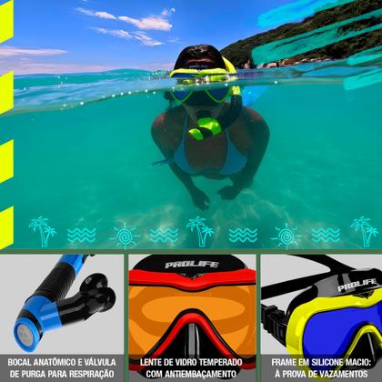 Imagem de Máscara de Mergulho Antiembaçamento com Snorkel Atlantic
