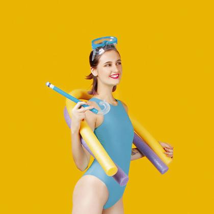 Imagem de Máscara de Mergulho e Snorkel Infantil - Verde