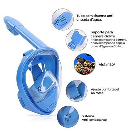 Imagem de Máscara de Mergulho Infantil Brastoy Natação Praia Mar Piscina Snorkel Para Crianças Antiembaçante Suporte Câmera Acessórios
