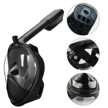 Imagem de Máscara de Mergulho Snorkel Full Face Antiembaçante 2 Geração Acessórios Suporte Câmera GoPro Natação Piscina
