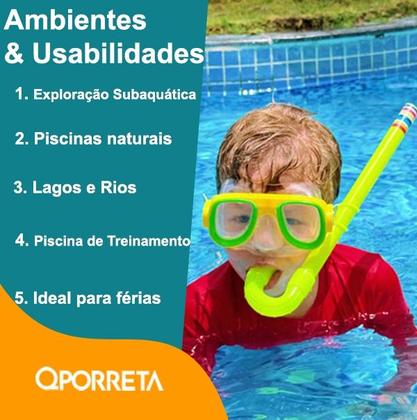 Imagem de MASCARA DE MERGULHO SNORKEL INFANTIL OCULOS PISCINA PRAIA Cor:Verde