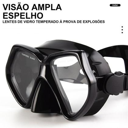 Imagem de Máscara de Mergulho Snorkel Respirador Com Válvula à Prova Dágua Óculos Antiembaçante Regulável