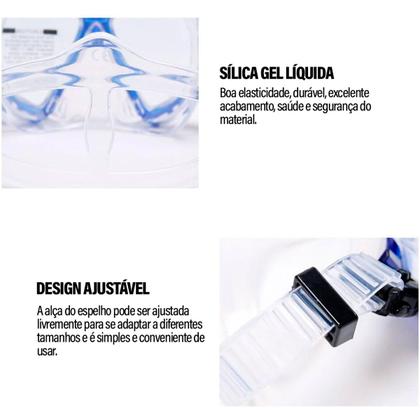 Imagem de Máscara de Mergulho Snorkel Respirador Com Válvula à Prova Dágua Óculos Antiembaçante Regulável