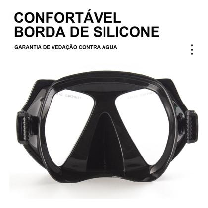 Imagem de Máscara de Mergulho Snorkel Respirador Com Válvula à Prova Dágua Óculos Antiembaçante Regulável