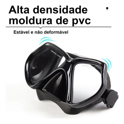 Imagem de Máscara de Mergulho Snorkel Respirador Com Válvula à Prova Dágua Óculos Antiembaçante Regulável