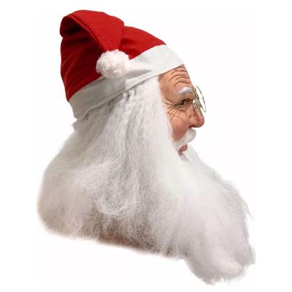 Imagem de Mascara de Papai Noel Realista Fantasia Natal Natalino Latex Barba Oculos Gorro Festa Fim de Ano Comemoraçao Alegria Diversao Celebraçao Reuniao