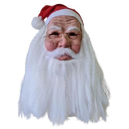 Imagem de Mascara de Papai Noel Realista Fantasia Natal Natalino Latex Barba Oculos Gorro Festa Fim de Ano Comemoraçao Alegria Diversao Celebraçao Reuniao