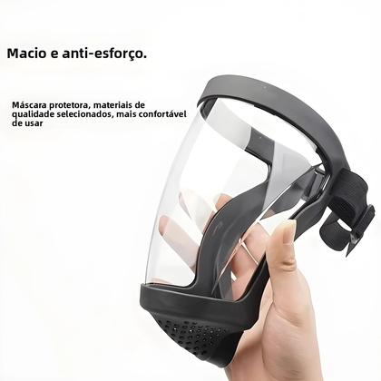Imagem de Máscara De Proteção Facial Transparente Resistente Ao Calor Reutilizável Com Fivela Ajustável