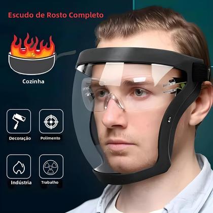 Imagem de Máscara De Proteção Facial Transparente Resistente Ao Calor Reutilizável Com Fivela Ajustável