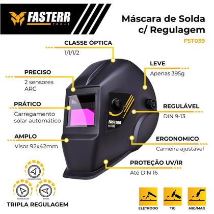 Imagem de Máscara de Solda Com Regulagem Automática Fasterr FST039