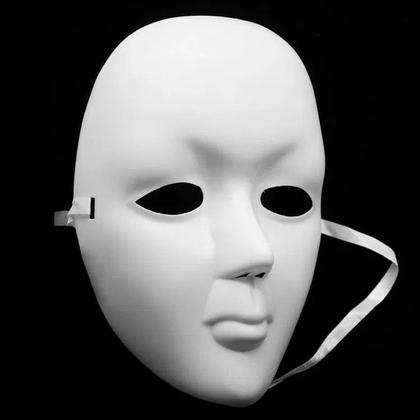 Imagem de Máscara De Terror Branca Sem Face Halloween Cosplay Fillme Terror Fantasia Assustadora Sem Rosto Teatro Carna