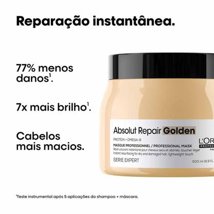 Imagem de Máscara de Tratamento L'Oréal Professionnel Absolut Repair Golden Com Proteína e Ômega 9