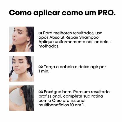 Imagem de Máscara de Tratamento L'Oréal Professionnel Absolut Repair Máscara Com Proteína e Ômega 9