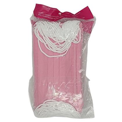 Imagem de Mascara descartavel ntflex 1955 elastico rosa 025un