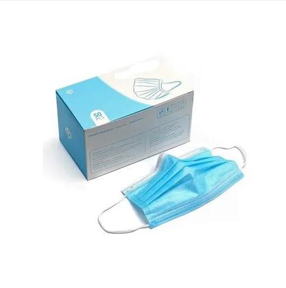 Imagem de Máscara Descartável Proteção Tripla com Elástico e Clip Nasal - 50 Unidades