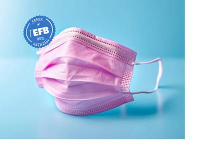 Imagem de Mascara Descartavel Rosa Tripla Com Elastico C/ 50 - Talge