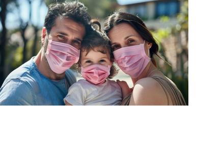 Imagem de Mascara Descartavel Rosa Tripla Com Elastico C/ 50 - Talge