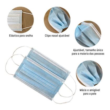 Imagem de Máscara Descartável Tripla Com Elástico Pack 50 Unidades