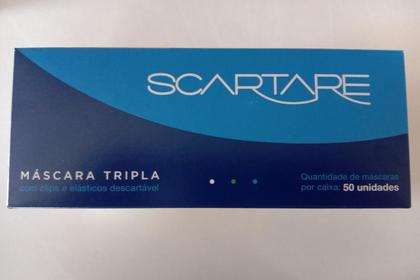Imagem de Máscara Descartável Tripla de Proteção Facial com Clips e Elásticos c/ 50un