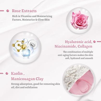 Imagem de Máscara Facial ANAI RUI Rose com Argila Rosa e Niacinamida - 125ml