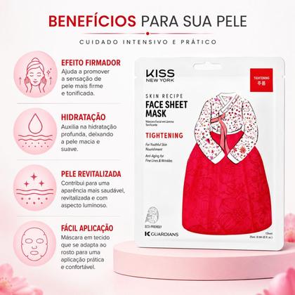Imagem de Máscara Facial Coreana Kiss Ny Face Sheet Mask Tightening Firmadora Kkf03