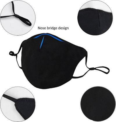 Imagem de Máscara Facial de Algodão Máscara de Carbono Ativado Pm2.5 Lavável e Reutilizável Lote