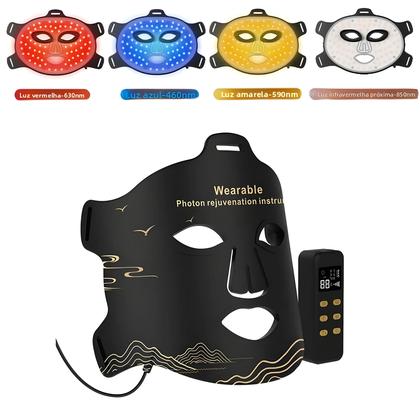 Imagem de Máscara Facial De Terapia Com Luz LED Anti-Envelhecimento 4 Cores Rejuvenescimento Da Pele Uso