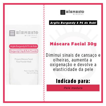 Imagem de Máscara Facial Elemento Mineral Argila Burgundy com Pó de Rubi