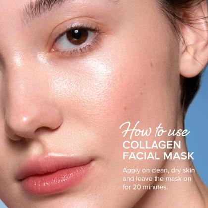 Imagem de Máscara facial MAREE de colágeno com ácido hialurônico, pacote com 2 unidades, 12 quilates