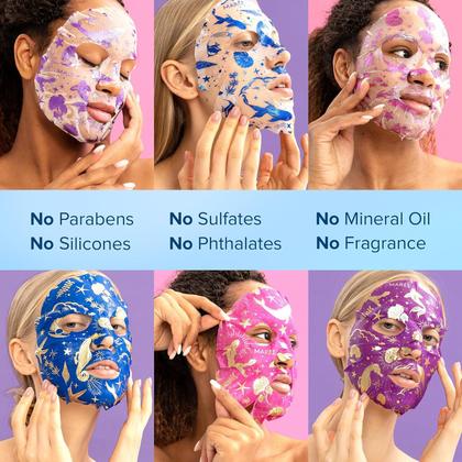 Imagem de Máscara facial MAREE de colágeno com ácido hialurônico, pacote com 2 unidades, 12 quilates