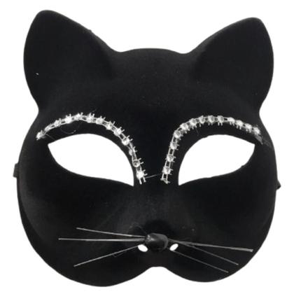 Imagem de Máscara Gatinha Preta com Detalhes Brilhantes