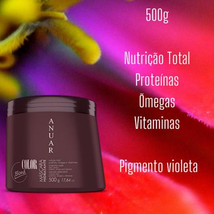 Imagem de Máscara Hidratante Cabelos Loiros  e com Luzes Color Blond 500g - Anuar