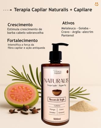 Imagem de Máscara hidratante Naturalis Theros Therapy Fortificante crescimento capilar com Argila