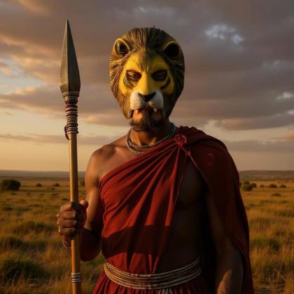 Imagem de Máscara Leãozinho Metade do rosto de Látex com Elástico