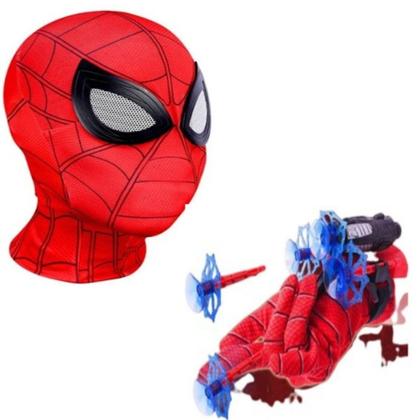Imagem de Máscara,luva lança-dardos e relógio infantil Homem-Aranha_B - SMACTUDO