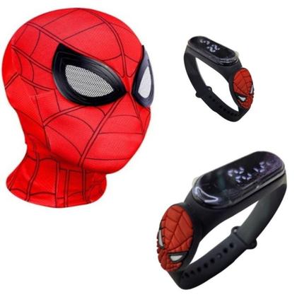 Imagem de Máscara,luva lança-dardos e relógio infantil Homem-Aranha_BT - SMACTUDO