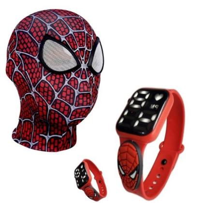 Imagem de Máscara,luva lança-dardos e relógio infantil Homem-Aranha_E