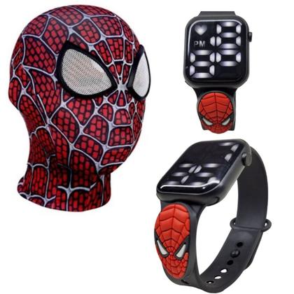 Imagem de Máscara,luva lança-dardos e relógio infantil Homem-Aranha_EQ