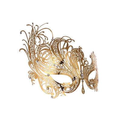 Imagem de Máscara Masquerade Aqearl Phoenix Gold Metal Strass Feminina