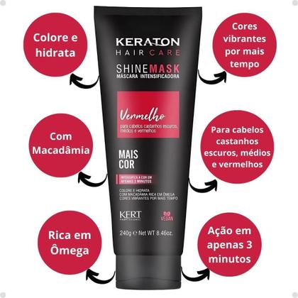 Imagem de Máscara Matizadora Keraton Kert Shine Mask Vermelho 240G